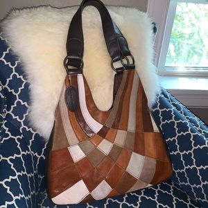 Wilsons Leather Suede and Leather Patchwork Bag